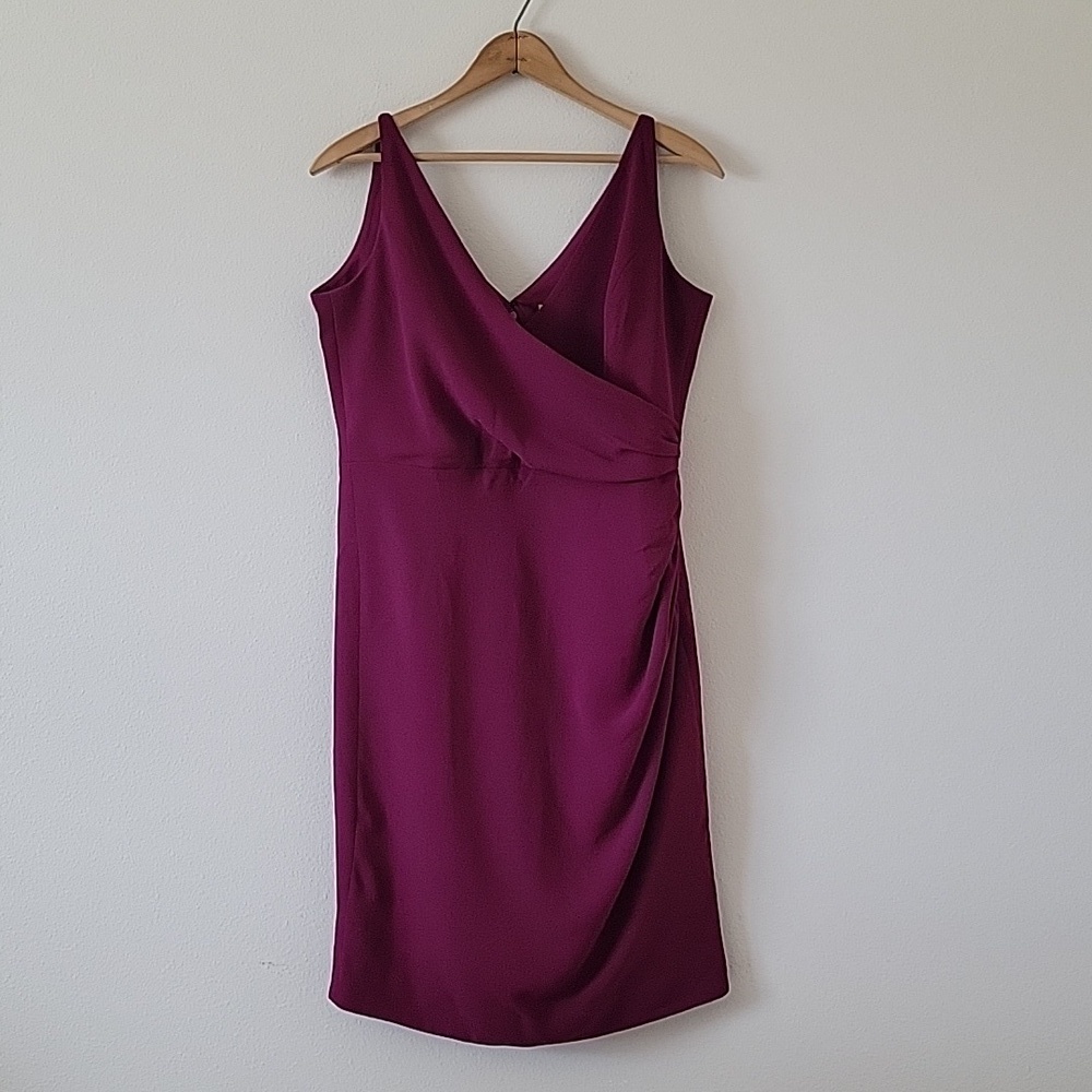 Dress The Population Anita Midi Dress Dark Magenta Size XL *ALTERED*